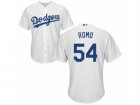 Mens Majestic Los Angeles Dodgers #54 Sergio Romo Replica White Home Cool Base MLB Jersey