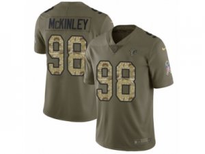 Men Nike Atlanta Falcons #98 Takkarist McKinley Limited Olive Camo 2017 Salute to Service NFL Jersey