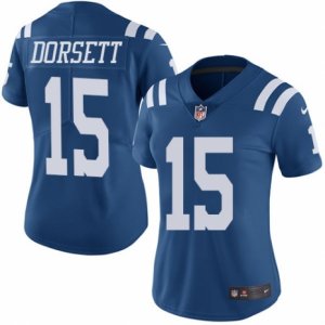 Women\'s Nike Indianapolis Colts #15 Phillip Dorsett Limited Royal Blue Rush NFL Jersey