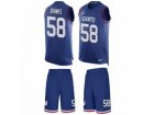Mens Nike New York Giants #58 Carl Banks Limited Royal Blue Tank Top Suit NFL Jersey