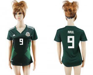 Mexico 9 RAUL Home 2018 FIFA World Cup Women Soccer Jersey