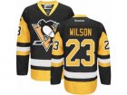 Mens Reebok Pittsburgh Penguins #23 Scott Wilson Premier Black Gold Third NHL Jersey