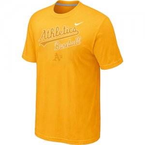 Nike MLB Oakland Athletics 2014 Home Practice T-Shirt - Yellow