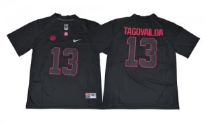 Alabama Crimson Tide #13 Tua Tagovailoa black 2018 Dark shadow jersey