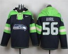 Nike Seattle Seahawks #56 Cliff Avril Steel Blue Player Pullover Hoodie