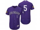 Mens Colorado Rockies #5 Carlos Gonzalez 2017 Spring Training Flex Base Authentic Collection Stitched Baseball Jersey