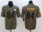 Nike Steelers #84 Antonio Brown Olive Salute To Service Limited Jersey
