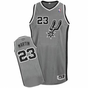 Men\'s Adidas San Antonio Spurs #23 Kevin Martin Authentic Silver Grey Alternate NBA Jersey