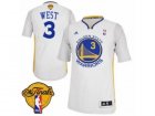 Mens Adidas Golden State Warriors #3 David West Authentic White Alternate 2017 The Finals Patch NBA Jersey