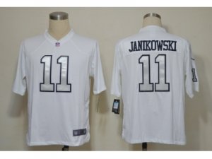 Nike NFL Oakland Raiders #11 Sebastian Janikowski White Jerseys(Game grey number)