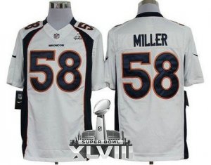 Nike Denver Broncos #58 Von Miller White Super Bowl XLVIII NFL Limited Jersey