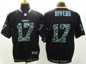 Nike San Diego Chargers #17 Philip Rivers Black jerseys(Elite Camo Fashion)