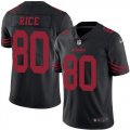 Youth Nike San Francisco 49ers #80 Jerry Rice Black Stitched NFL Limited Rush Jersey