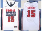 2012 USA Basketball Retro Jerseys #15 Carmelo Anthony White
