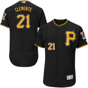 Men\'s Majestic Pittsburgh Pirates #21 Roberto Clemente Black Flexbase Authentic Collection MLB Jersey