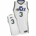 Mens Adidas Utah Jazz #3 George Hill Authentic White Home NBA Jersey