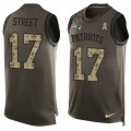 Mens Nike New England Patriots #17 Devin Street Limited Green Salute to Service Tank Top NFL Jersey