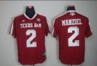 NCAA Adidas Texas A&M Aggies Johnny Manziel #2 Football Techfit red Jerseys