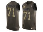 Mens Nike New Orleans Saints #71 Ryan Ramczyk Limited Green Salute to Service Tank Top NFL Jersey