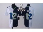 2015 Super Bowl XLIX Nike Women NFL Seattle Seahawks #12 Fan blue-white jerseys[Elite split]