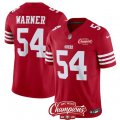 Men's San Francisco 49ers #54 Fred Warner Red 2023 F.U.S.E. NFC West Champions Football Stitched Jersey