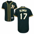 Men's Majestic Oakland Athletics #17 Yonder Alonso Green Flexbase Authentic Collection MLB Jersey