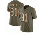 Men Nike New England Patriots #91 Deatrich Wise Jr Limited Olive Gold 2017 Salute to Service NFL Jersey