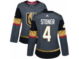 Women Adidas Vegas Golden Knights #4 Clayton Stoner Authentic Gray Home NHL Jersey