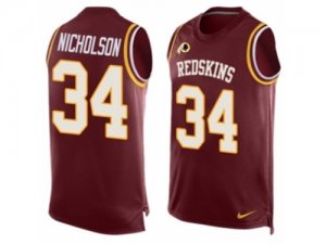 Mens Nike Washington Redskins #34 Montae Nicholson Limited Red Player Name & Number Tank Top NFL Jersey