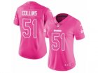 Women Nike Cleveland Browns #51 Jamie Collins Limited Pink Rush Fashion NFL Jersey