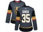 Women Adidas Vegas Golden Knights #35 Oscar Dansk Authentic Gray Home NHL Jersey