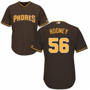 Men\'s Majestic San Diego Padres #56 Fernando Rodney Replica Brown Alternate Cool Base MLB Jersey