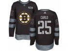 Men Adidas Boston Bruins #25 Brandon Carlo Black 1917-2017 100th Anniversary Stitched NHL Jersey