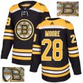 Bruins #28 Dominic Moore Black With Special Glittery Logo Adidas Jersey