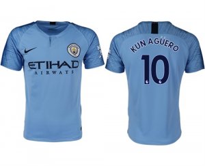 2018-19 Manchester City 10 KUN AGUERO Home Thailand Soccer Jersey