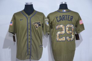 Blue Jays #29 Joe Carter Olive 2020 Nike Cool Base Jersey