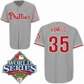 mlb philadelphia phillies #35 hamels 2008 world series grey