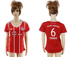 2017-18 Bayern Munich 6 THIAGO Home Women Soccer Jersey