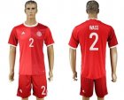 Danmark #2 Wass Red Home Soccer Country Jersey