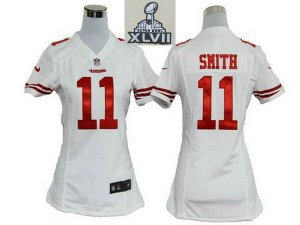 2013 Super Bowl XLVII Women NEW San Francisco 49ers 11 Alex Smith White Jerseys