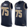 Mens Nike Los Angeles Rams #75 Deacon Jones Limited Navy Blue Player Name & Number Tank Top NFL Jersey