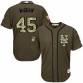 Men's Majestic New York Mets #45 Tug McGraw Replica Green Salute to Service MLB Jersey