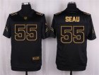 Nike San Diego Chargers #55 Junior Seau Black Pro Line Gold Collection Jersey(Elite)