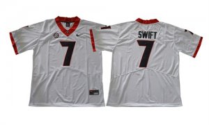 Georgia Bulldogs #7 D\'Andre Swift White College Football Jersey