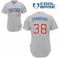 Mens Majestic Chicago Cubs #38 Carlos Zambrano Replica Grey Road Cool Base MLB Jersey