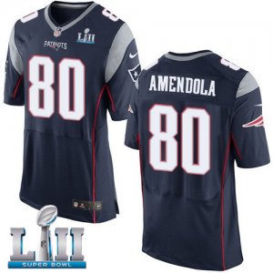 Mens Nike New England Patriots #80 Danny Amendola Navy 2018 Super Bowl LII Elite Jersey