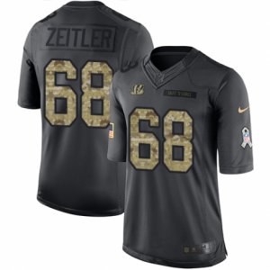 Mens Nike Cincinnati Bengals #68 Kevin Zeitler Limited Black 2016 Salute to Service NFL Jersey