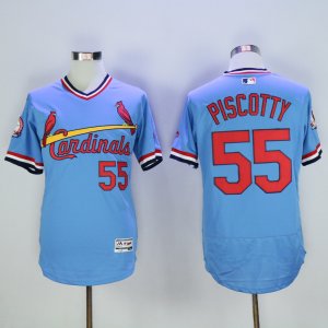 St. Louis Cardinals #55 Stephen Piscotty Light Blue Cooperstown Flexbase Jersey