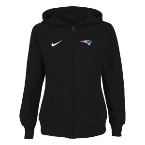 Women New England Patriots Ladies Tailgater Full Zip Hoodie Black