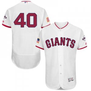 Mens San Francisco Giants #40 Madison Bumgarner White Stitched 2016 Fashion Stars & Stripes Flex Base Baseball Jersey